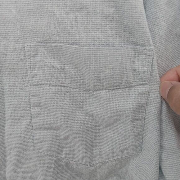 Billy Reid Shirt Mens XXL Powder Blue Micro Check Button Up Cutaway Standard Cut - Picture 2 of 9